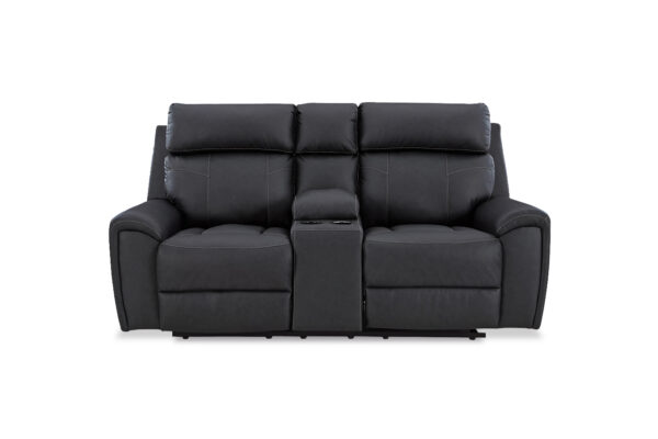 FLORELLE RECLINING loveseat IN CHARCOAL BLACK