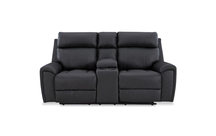 FLORELLE RECLINING loveseat IN CHARCOAL BLACK