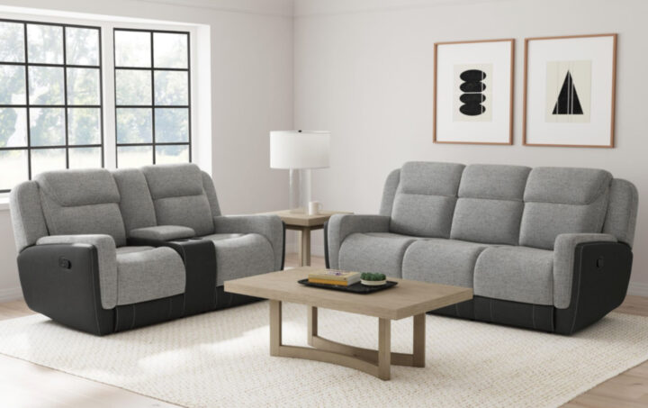 HORNET RECLINING SOFA & LOVESEAT IN GREY 01