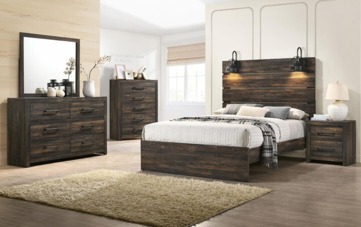 HUDSON BEDROOM SET IN BROWN