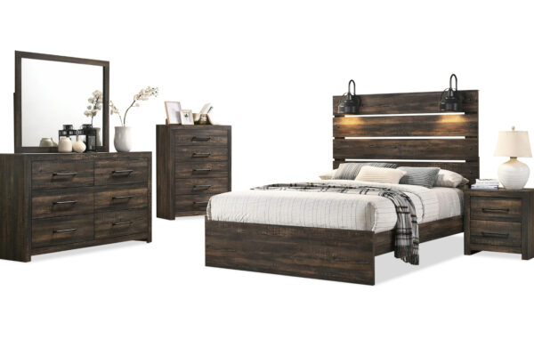 HUDSON BEDROOM SET IN BROWN 01