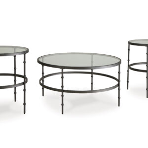 KELLYCO 3PC COFFEE TABLE SET IN GUNMETAL