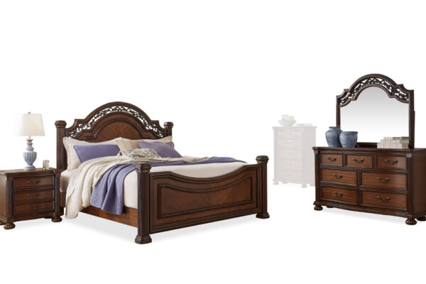 LAVINTON BED, DRESSER, MIRROR CHEST