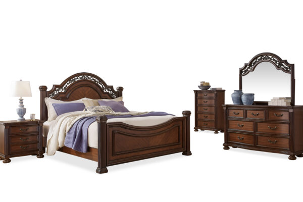 LAVINTON BED, DRESSER, MIRROR & NIGHTSTAND