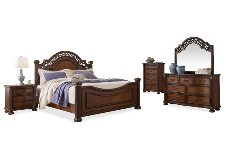 LAVINTON BED, DRESSER, MIRROR & NIGHTSTAND