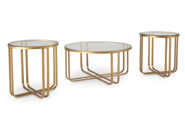 MILLOTON 3PC COFFEE TABLE SET IN GOLD 