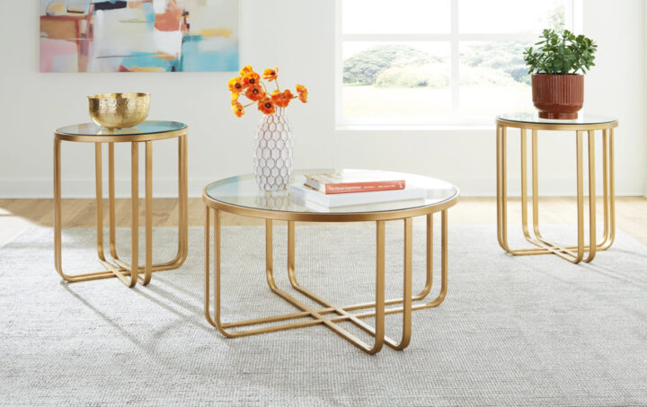 MILLOTON 3PC COFFEE TABLE SET IN GOLD 01