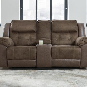 MONTACUTE RECLINING LOVESEAT IN BROWN 01