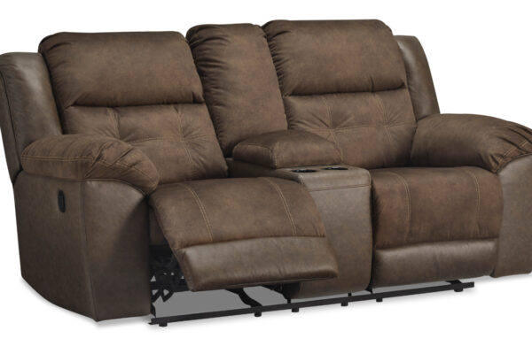 MONTACUTE RECLINING LOVESEAT IN BROWN 02