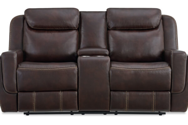 PANTHER RECLINING LOVESEAT IN BROWN