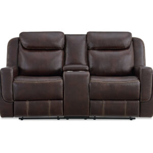 PANTHER RECLINING LOVESEAT IN BROWN