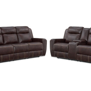 PANTHER RECLINING SOFA & LOVESEAT IN BROWN