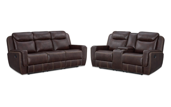 PANTHER RECLINING SOFA & LOVESEAT IN BROWN