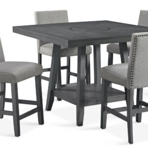 Seneca pub table and 4 stools Grey Fabric in Grey