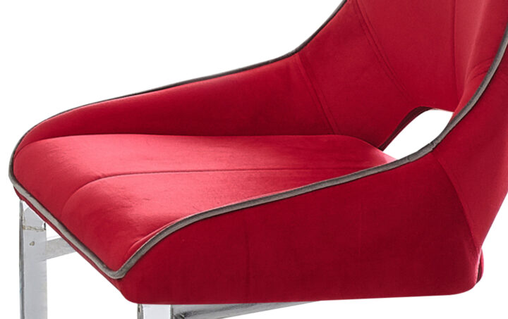 AMANI DINING STAINLESS STEEL CHAIRS IN RED02