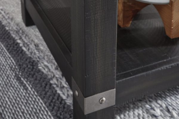 imaged zoomed to see the material and finish of furniture