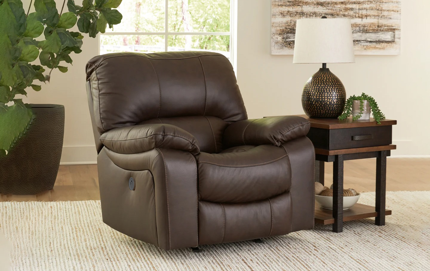 a plush leather recliner chair with excellent lumbar support design