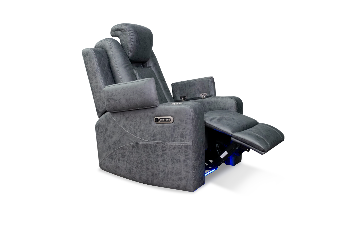 powered recliner with button and remote control