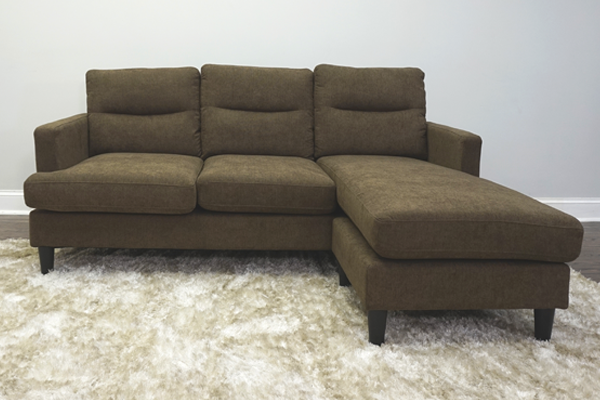 brown upholstered modular sofa