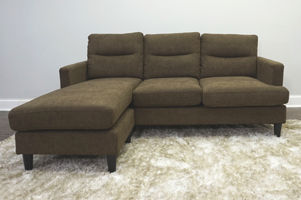 brown upholstered modular sofa