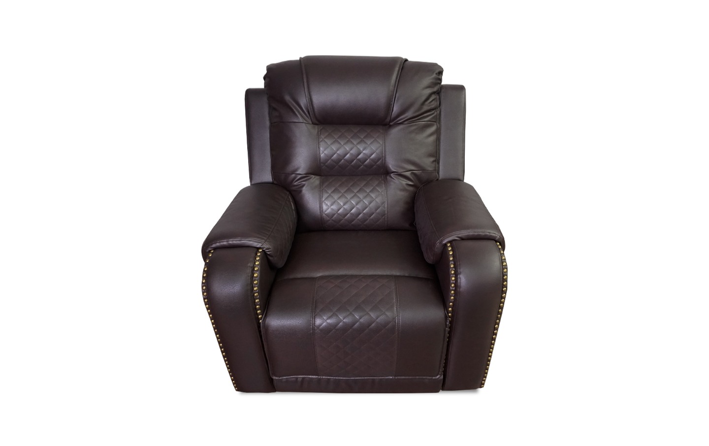 A gorgeous leather recliner in dark brown color