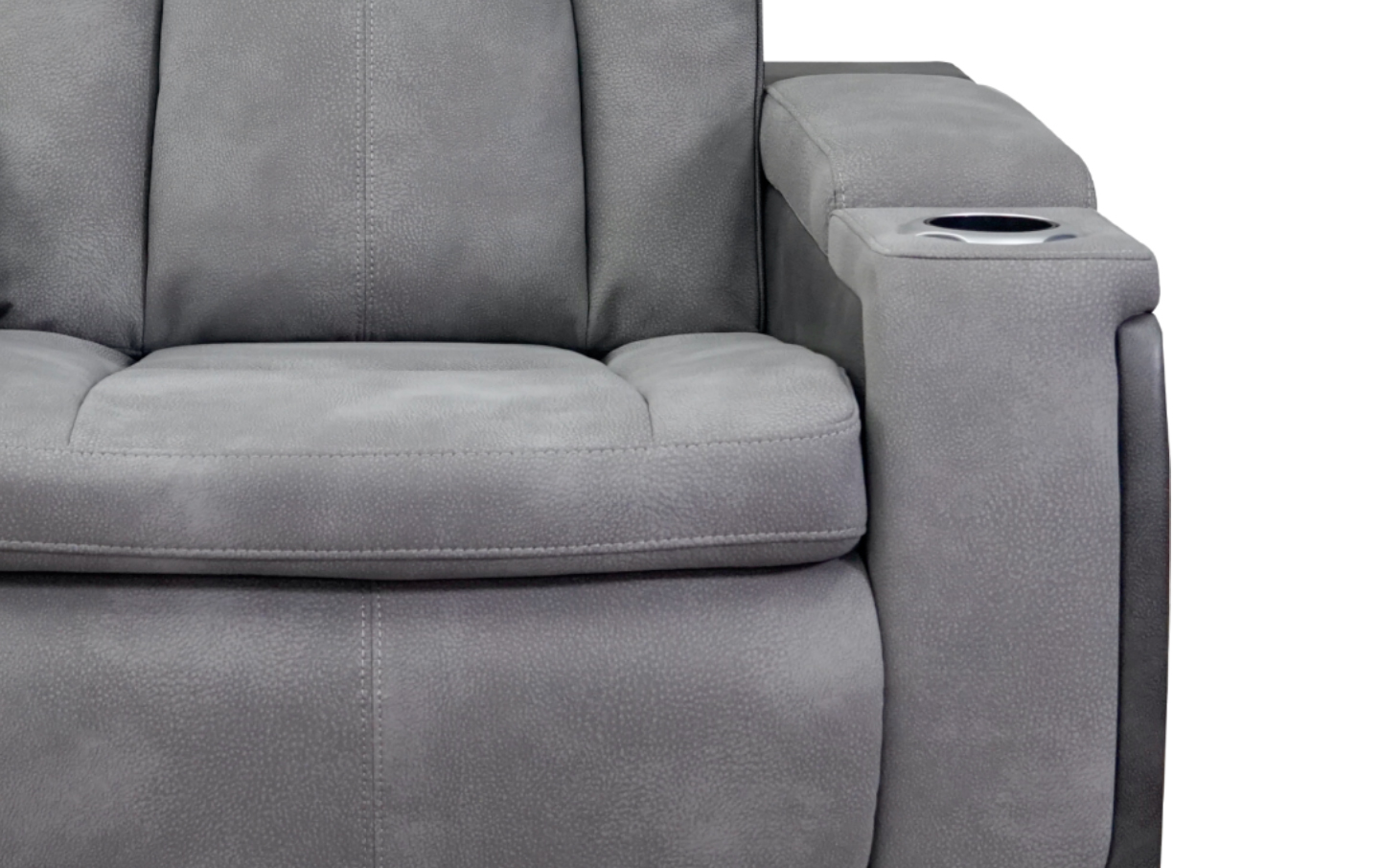close up of cup holders on the armrest