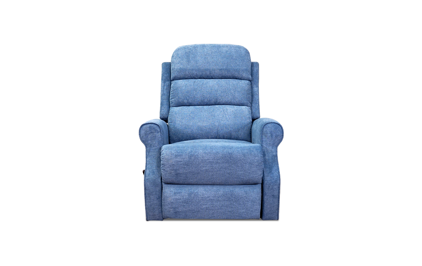 Accent recliner in blue performance fabric