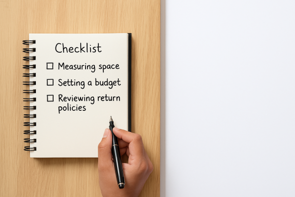 online furniture shopping checklist